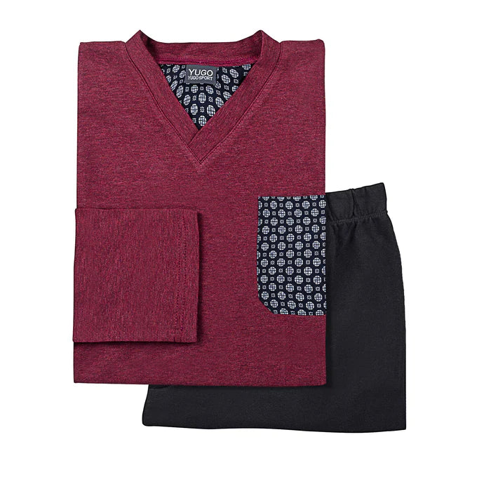 Yugo Sport V-Neck Knit Pajamas - 9244 -