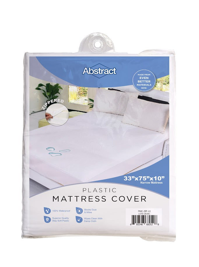 Abstract Zippered Plastic Mattress Cover -
