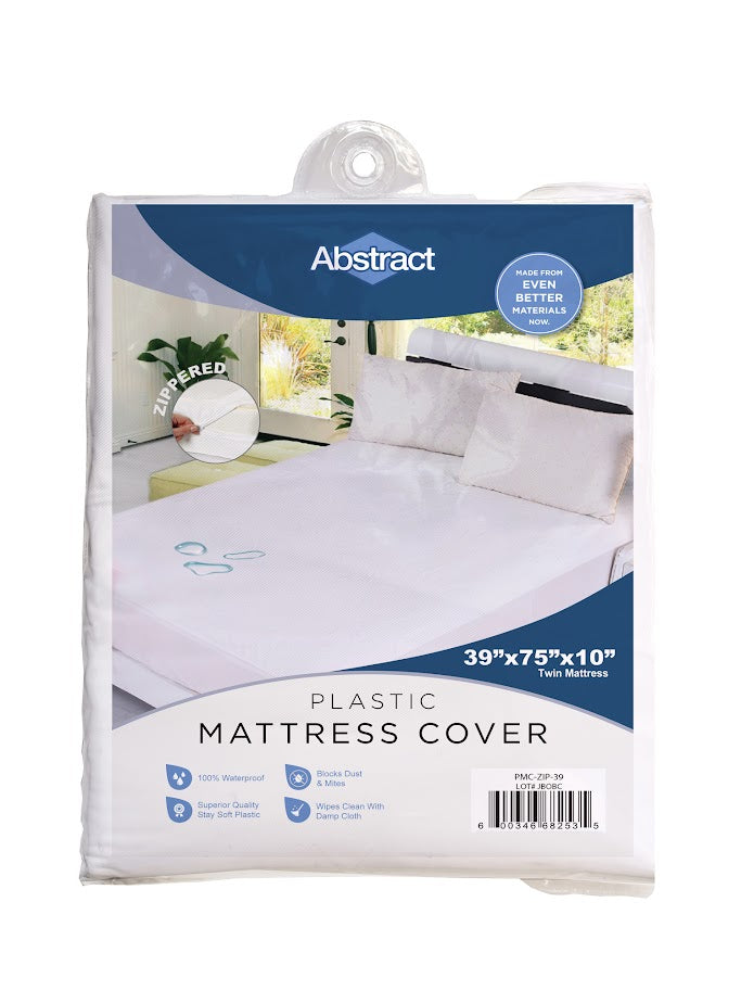 Abstract Zippered Plastic Mattress Cover -