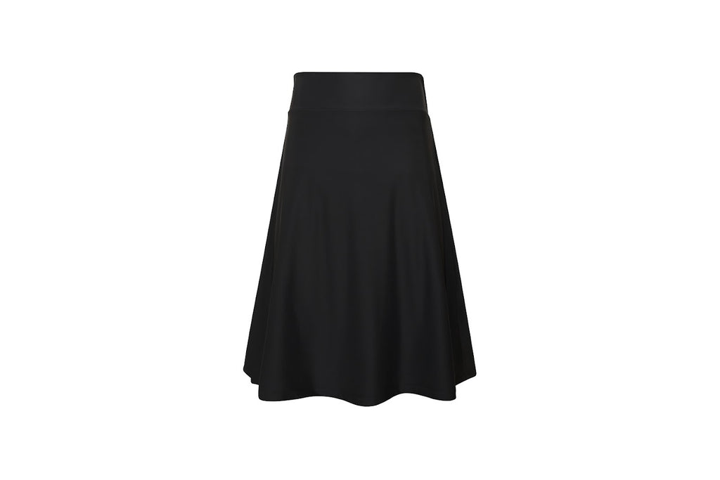 Abstract Girls Black Swim Skirt -