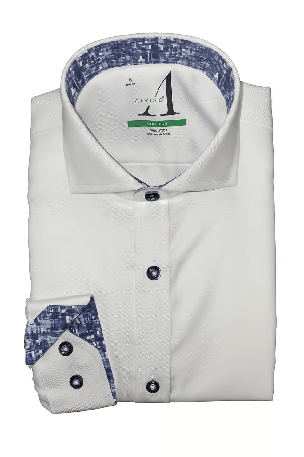 Alviso Boys Contrast White Shirt - Blue Two Tone - 4575 - Classic Fit - FW25 -