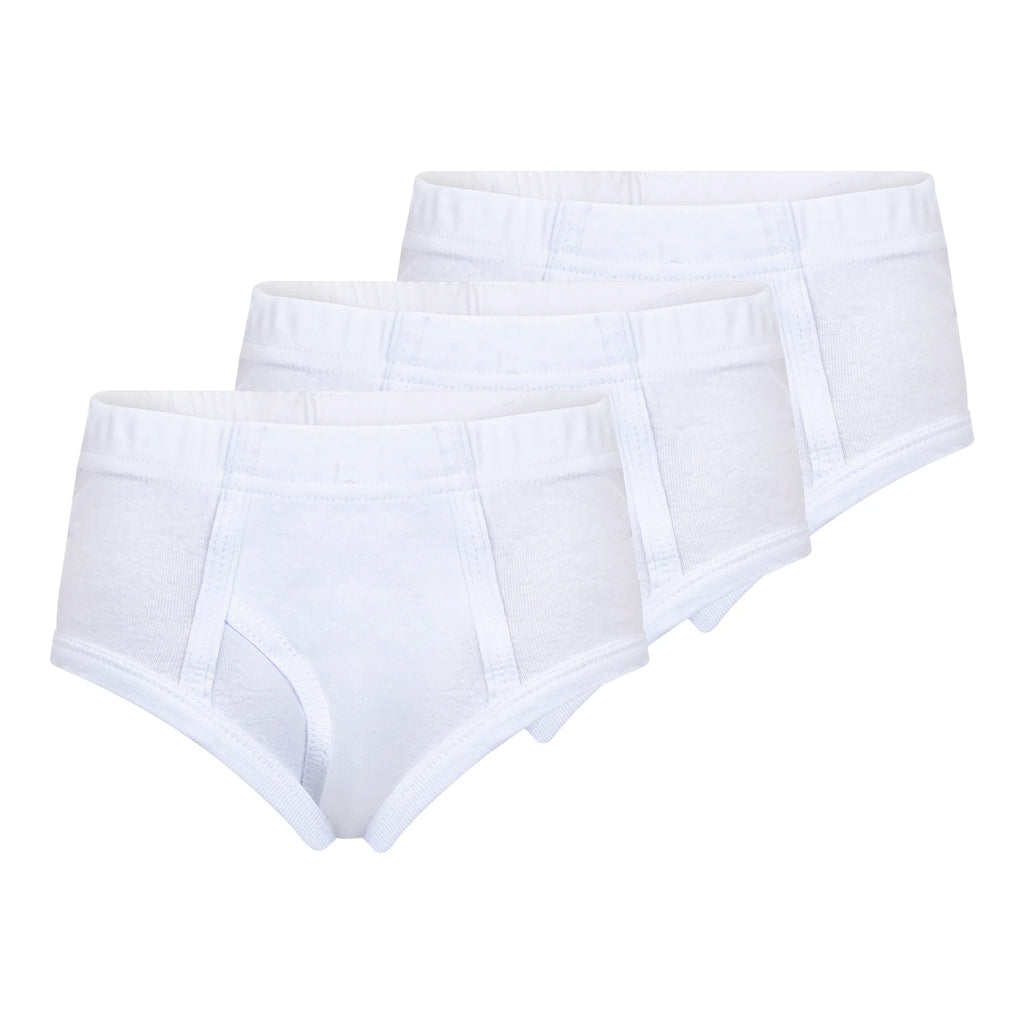 All Navy Boys White Briefs - 4 Pack -