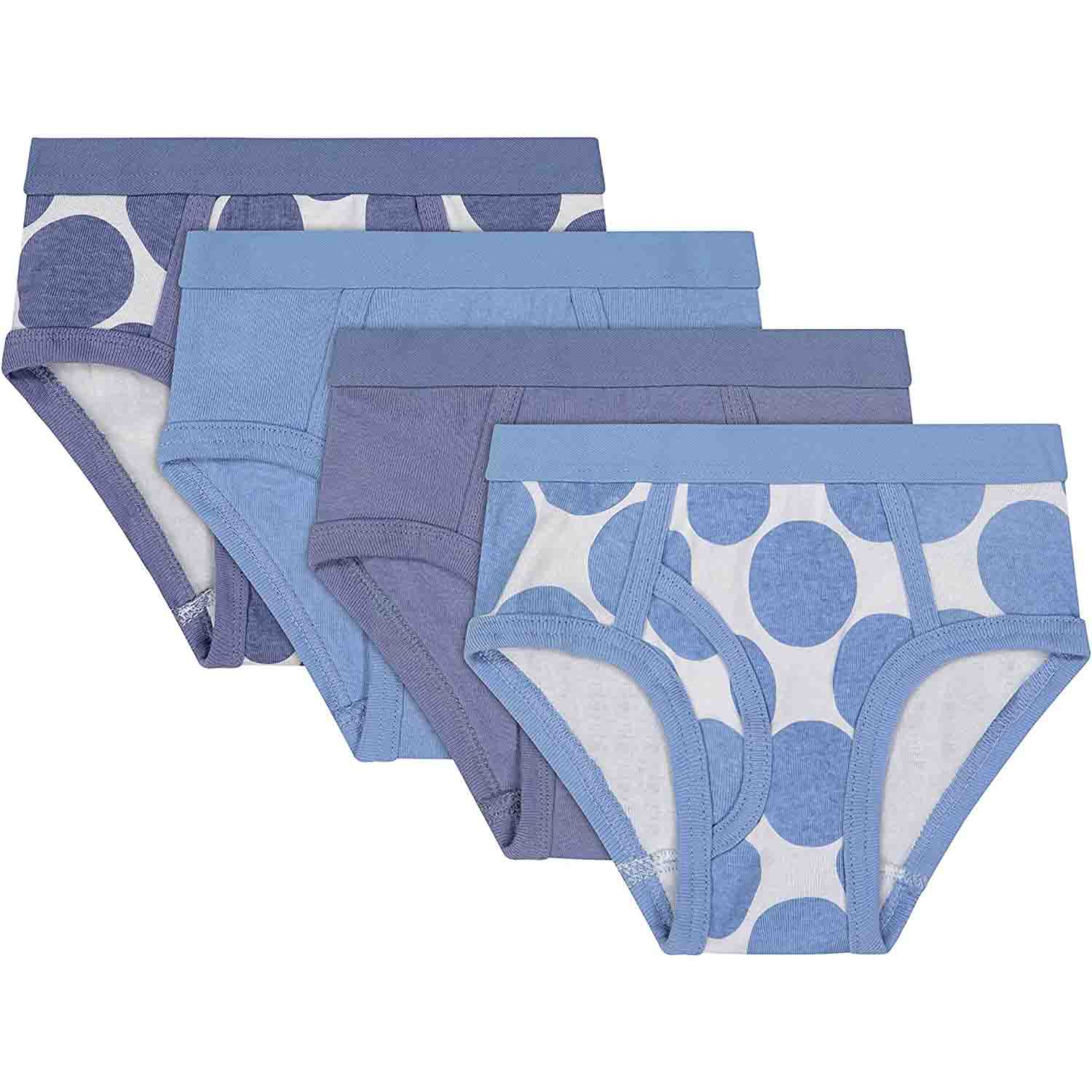 All Navy Boys Printed Briefs - Polka Dot - 4 Pack -