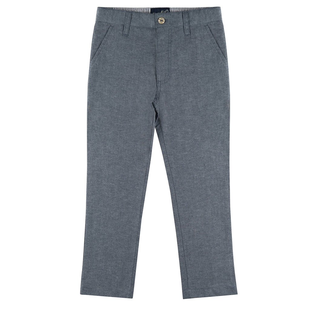All Navy Boys Cotton Pants - Toddler Sizes - Slim Fit -