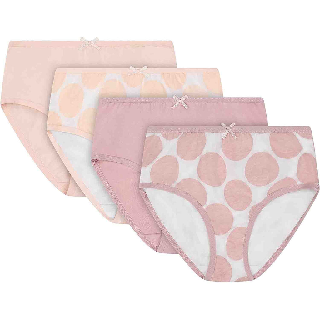 All Navy Girls Printed Briefs - Polka Dot - 4 Pack -