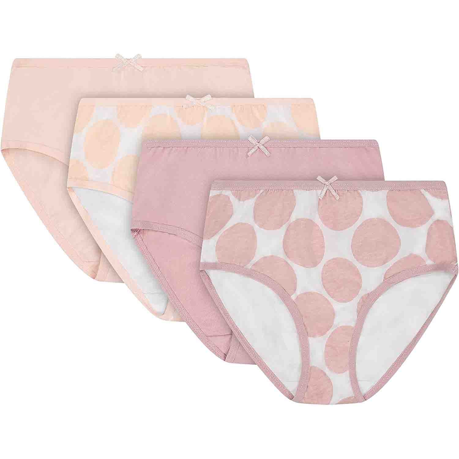 All Navy Girls Printed Briefs - Polka Dot - 4 Pack -
