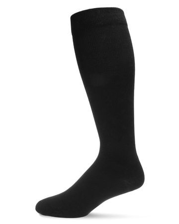MeMoi Mens Solid Cotton Black Compression Socks - 2 Pack - MM-4510 -
