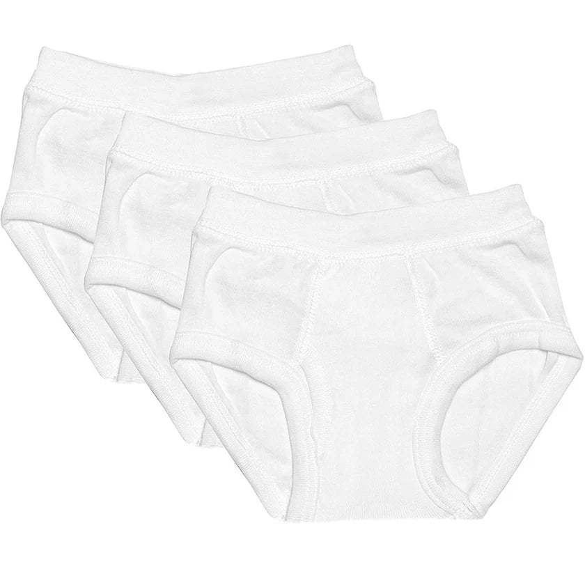 Jack & Jill Boys White Briefs - 3 Pack -