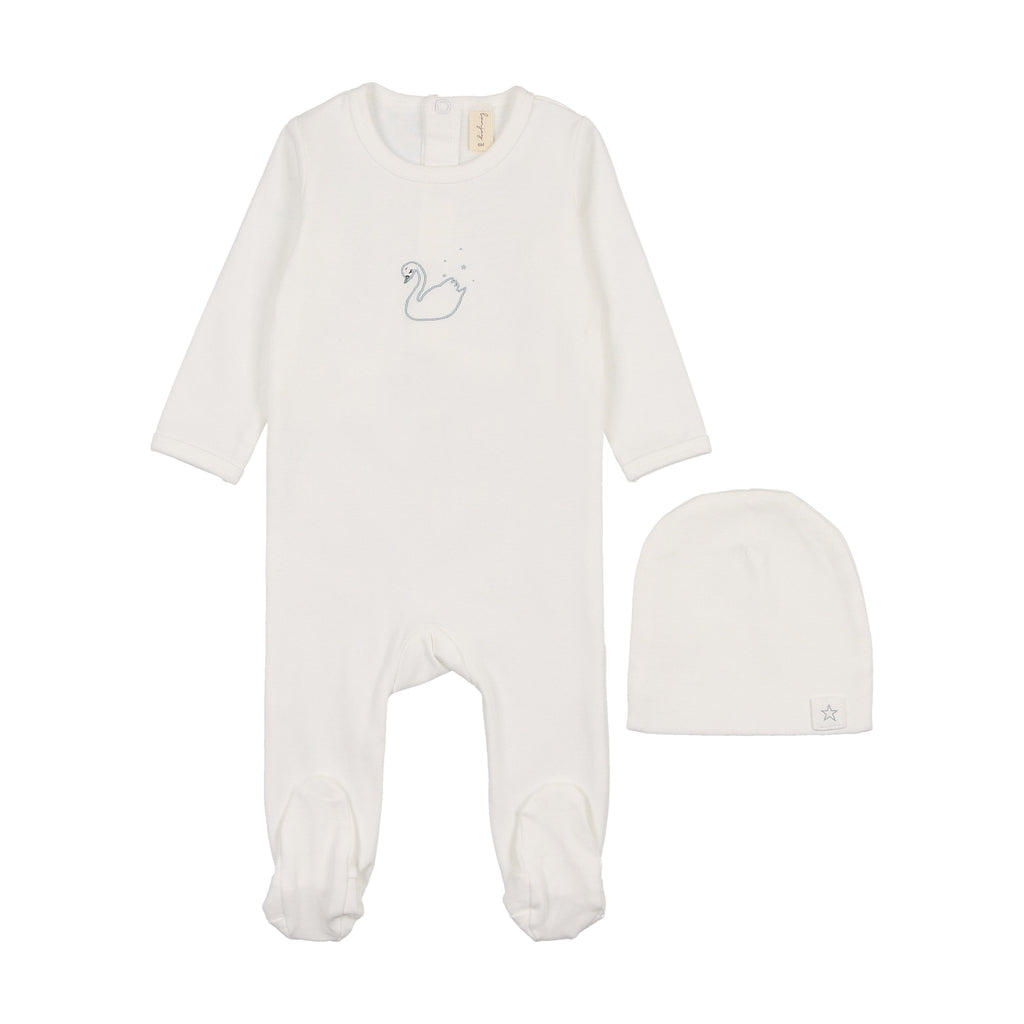 Bonjoy Printed Swan Footie 3-Piece Set - SS25 -