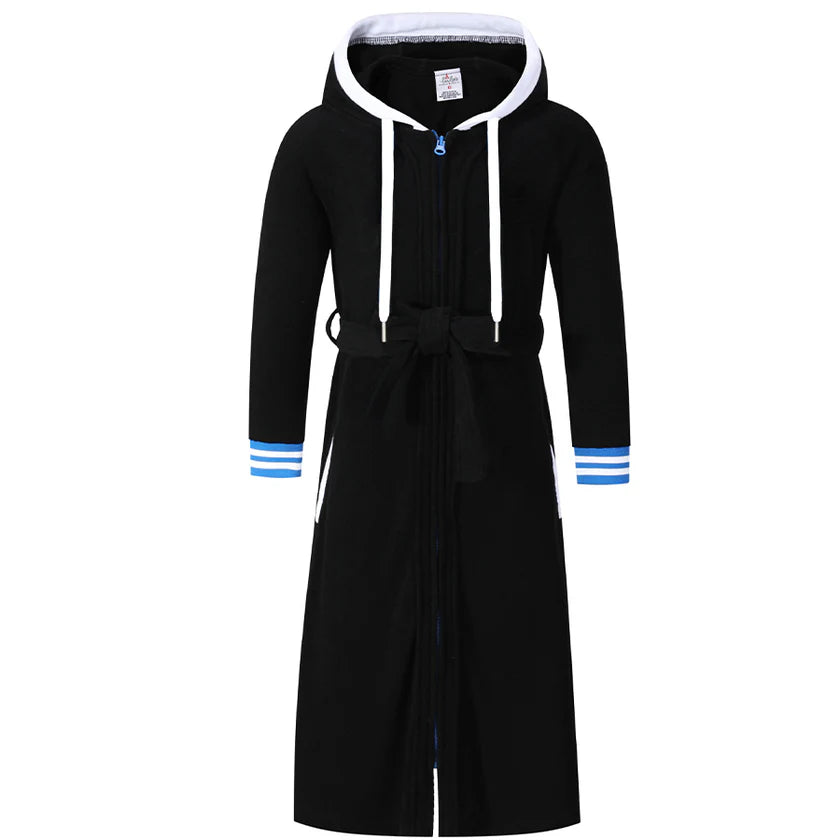 Abstract Boys Lightweight Zippered Terry Robe - Varsity Design -