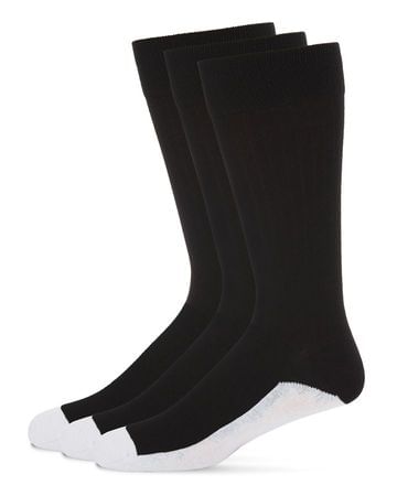 MeMoi Mens Cotton Blend White Sole Socks - 3 Pack - MM-452 -