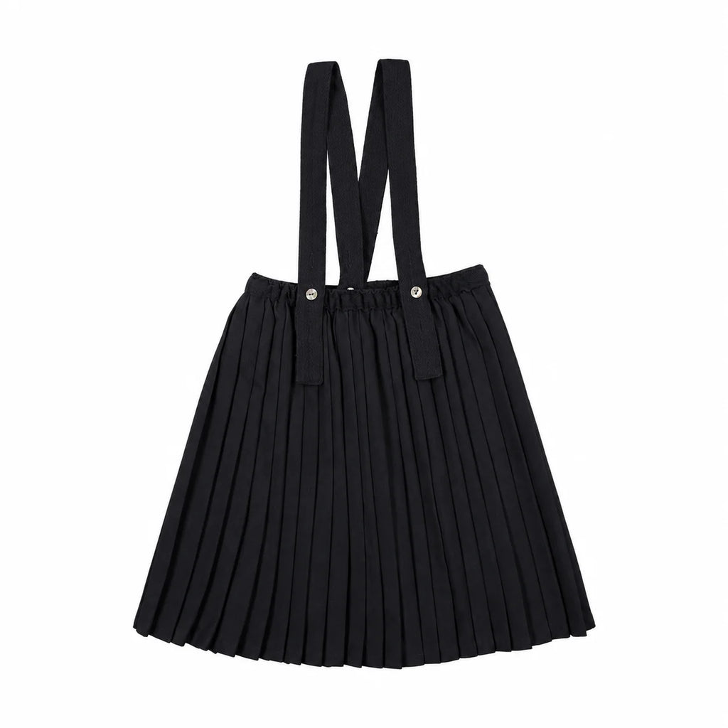 Analogie Basic Knife Pleated Suspender Skirt -