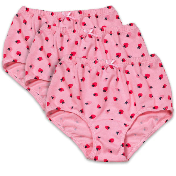 Candyland Girls Briefs - Strawberry Design -3 Pack -