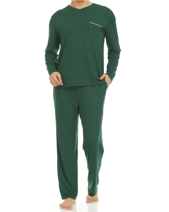 Symmar Jersey Stretch Pajamas - V-Neck -