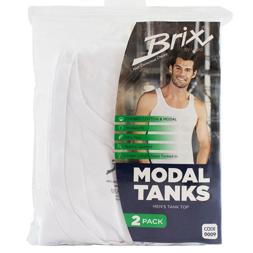 Brix Mens Modal Tanks - 2 Pack - #0009