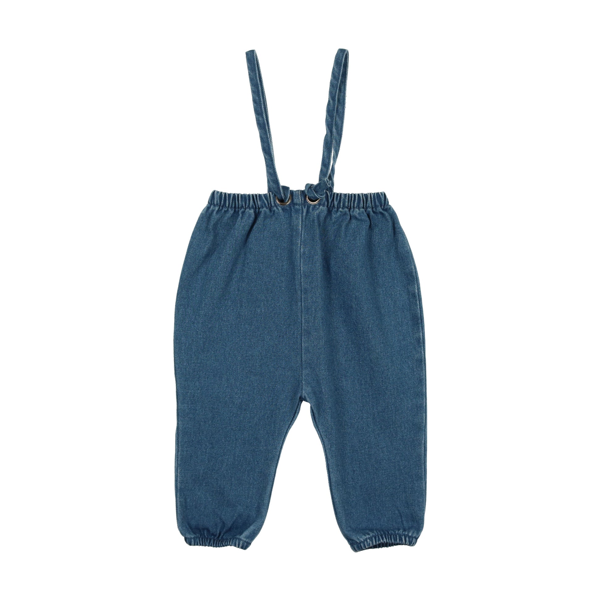Analogie Denim Bow Suspender Romper -