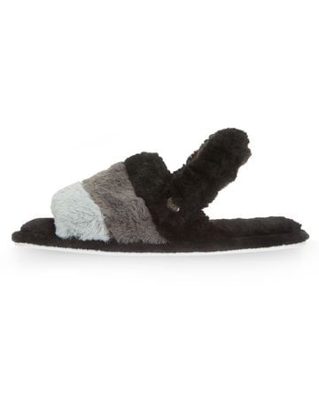 MeMoi Colorblock Fur Plush Slippers - MKS-0001 -