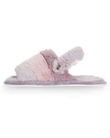 MeMoi Colorblock Fur Plush Slippers - MKS-0001 -
