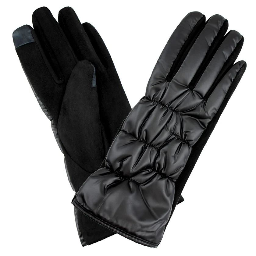 Fantino Ladies Black Quilted Gloves -