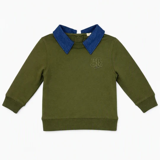 Jolie Enfants Chambray Collar Sweatshirt - FB3163 - FW26 -