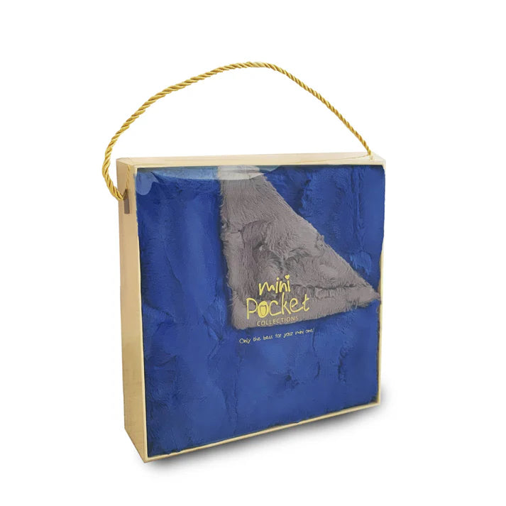 Mini Pocket Faux Fur Classic Two Toned Blanket in Gift Box -