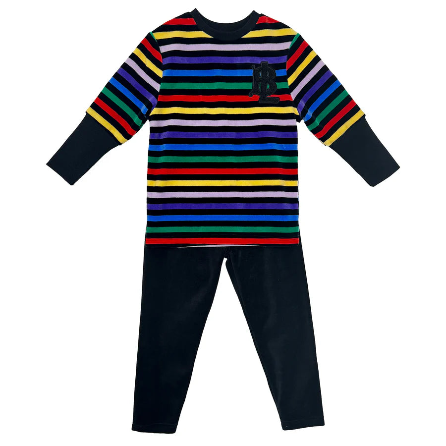 Bunny Love Velour Striped Pajamas - FW25 - FP3642 -