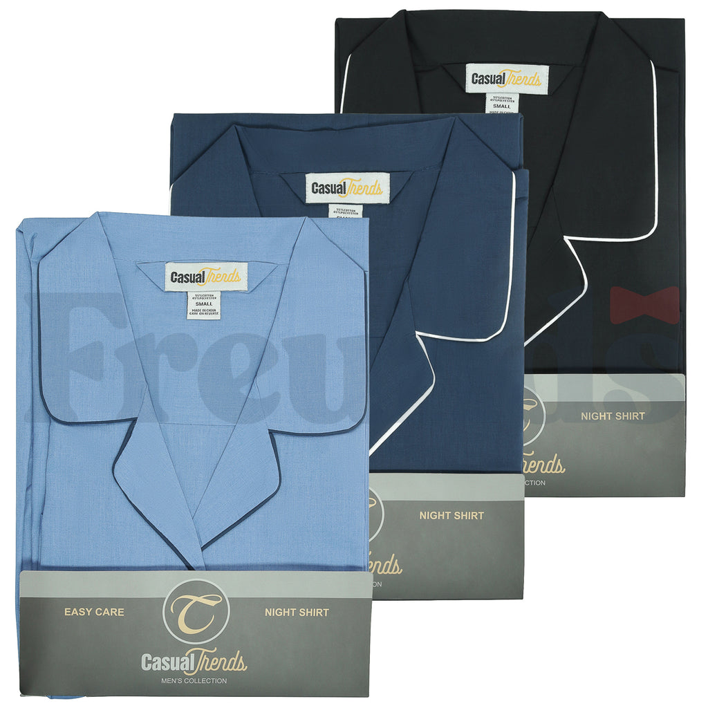 Casual Trends Mens Nightshirt - Solid Design -