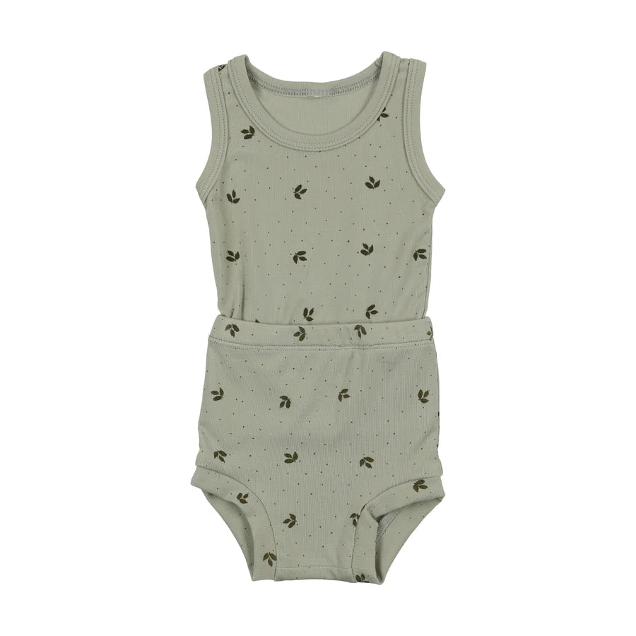 Bonjoy Scattered Leaf Print Romper - SL2045R - SS25 -