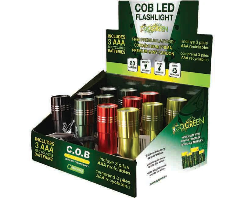 Go Green 9 LED Flashlight - Assorted Colors