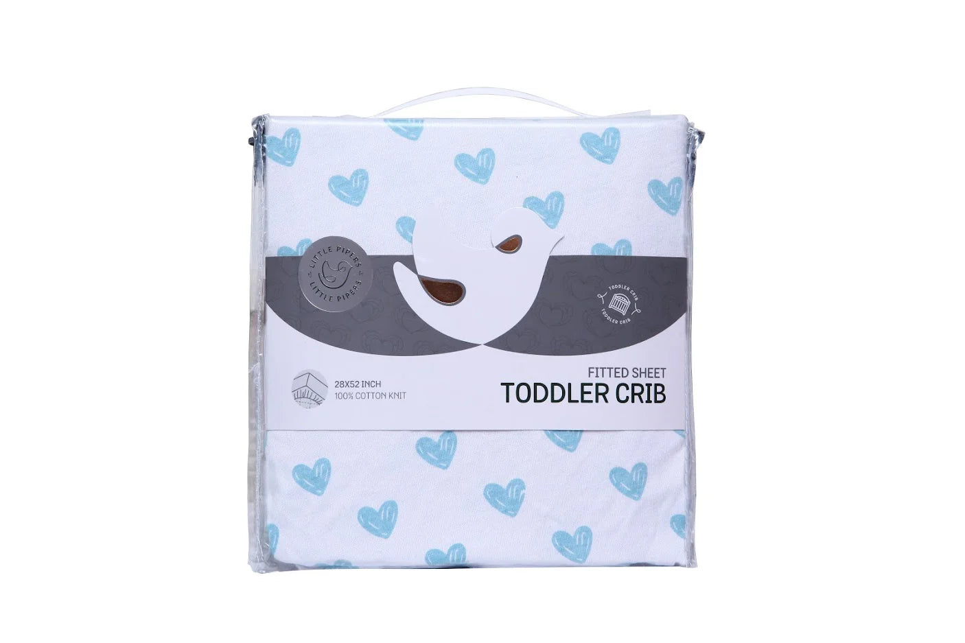 Little Pipers Fitted Crib Sheet - Heart Design -