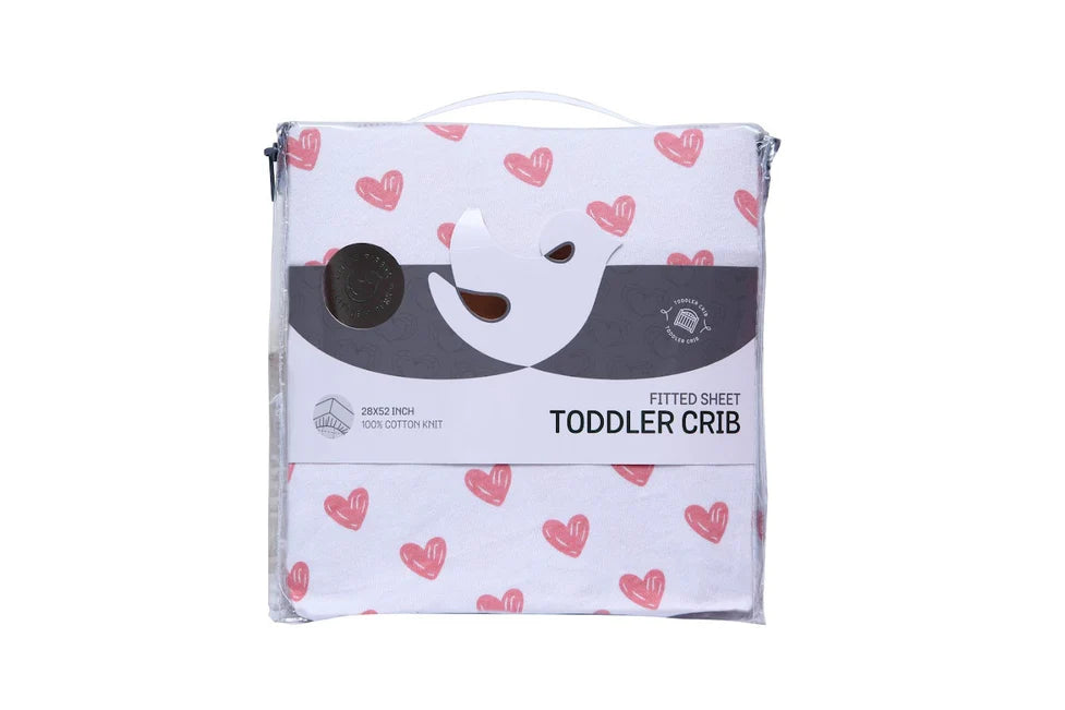 Little Pipers Fitted Crib Sheet - Heart Design -