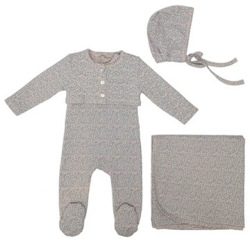 Bunny Love Boys Leopard Print Footie Set - FL1761-S - FW26 -