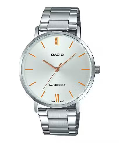 Casio Mens Silver Watch - White/Gold