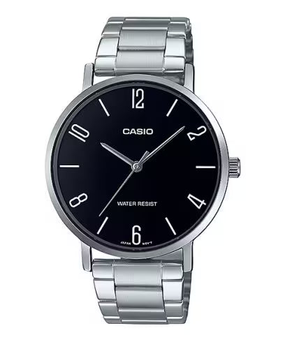 Casio Mens Silver Watch - Black/White
