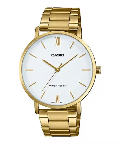 Casio Mens Gold Watch - White