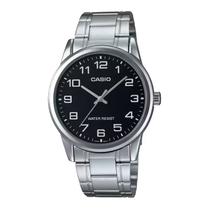Casio Mens Silver Watch - Black/White