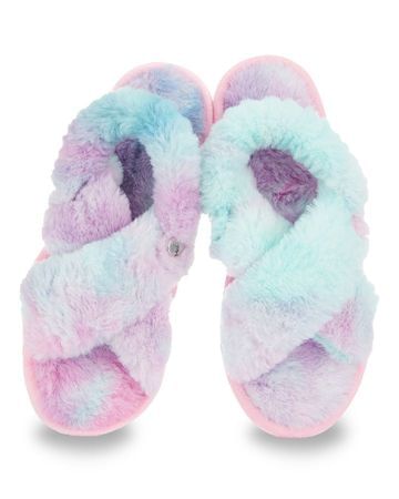 MeMoi Tie Dye Plush Slippers - MKS-0002 -