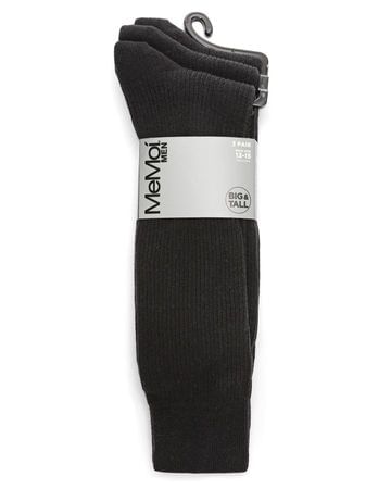MeMoi Mens Pin Rib Crew Socks - 3 Pack - MM-453 -