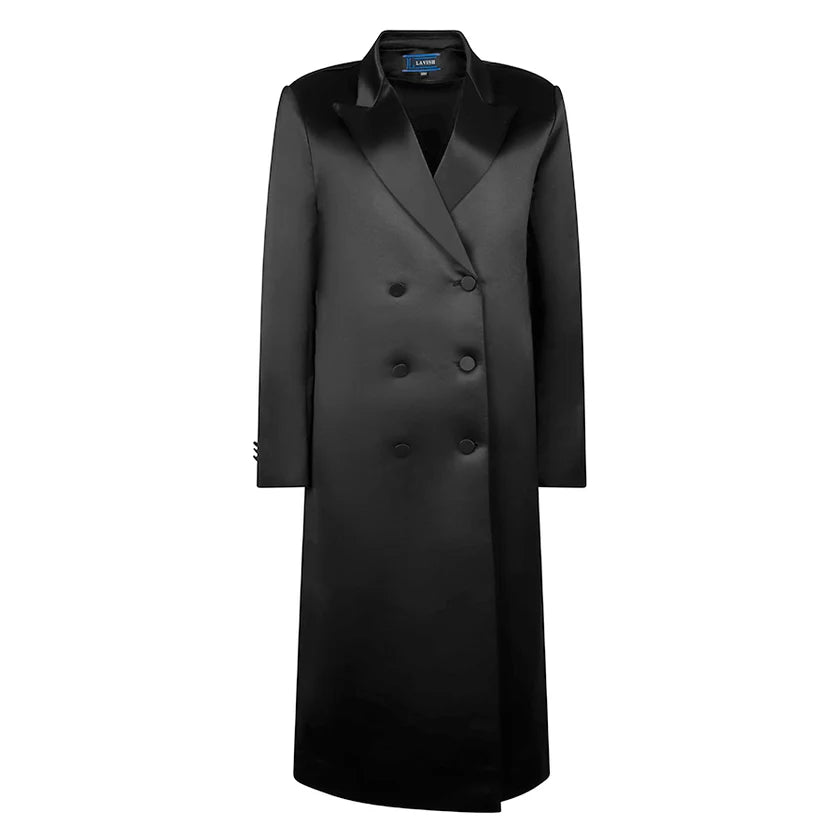 Lavish Double Breasted Satin Bekitcha - 48 -