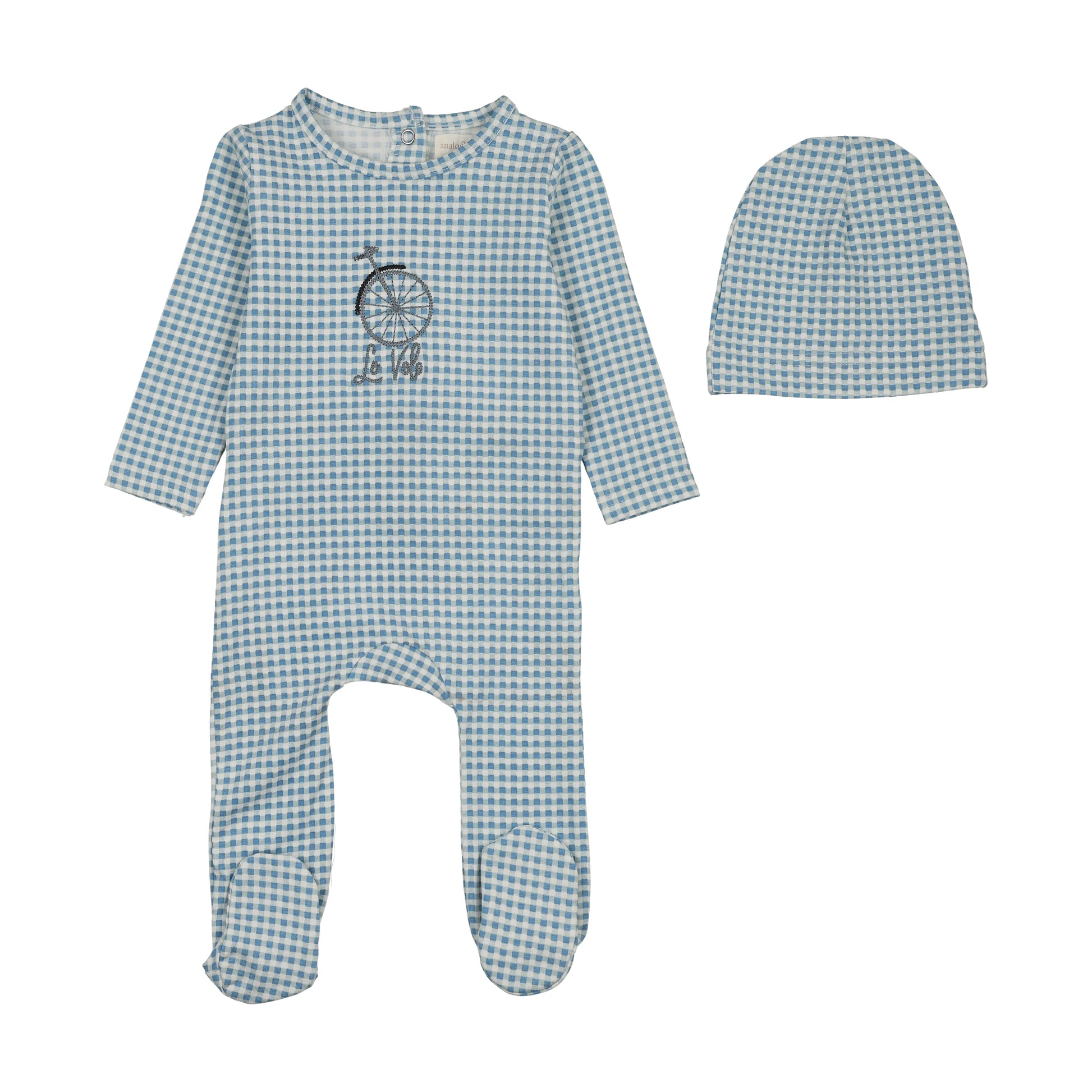 Analogie Gingham Wheel Footie Set - SS26 -