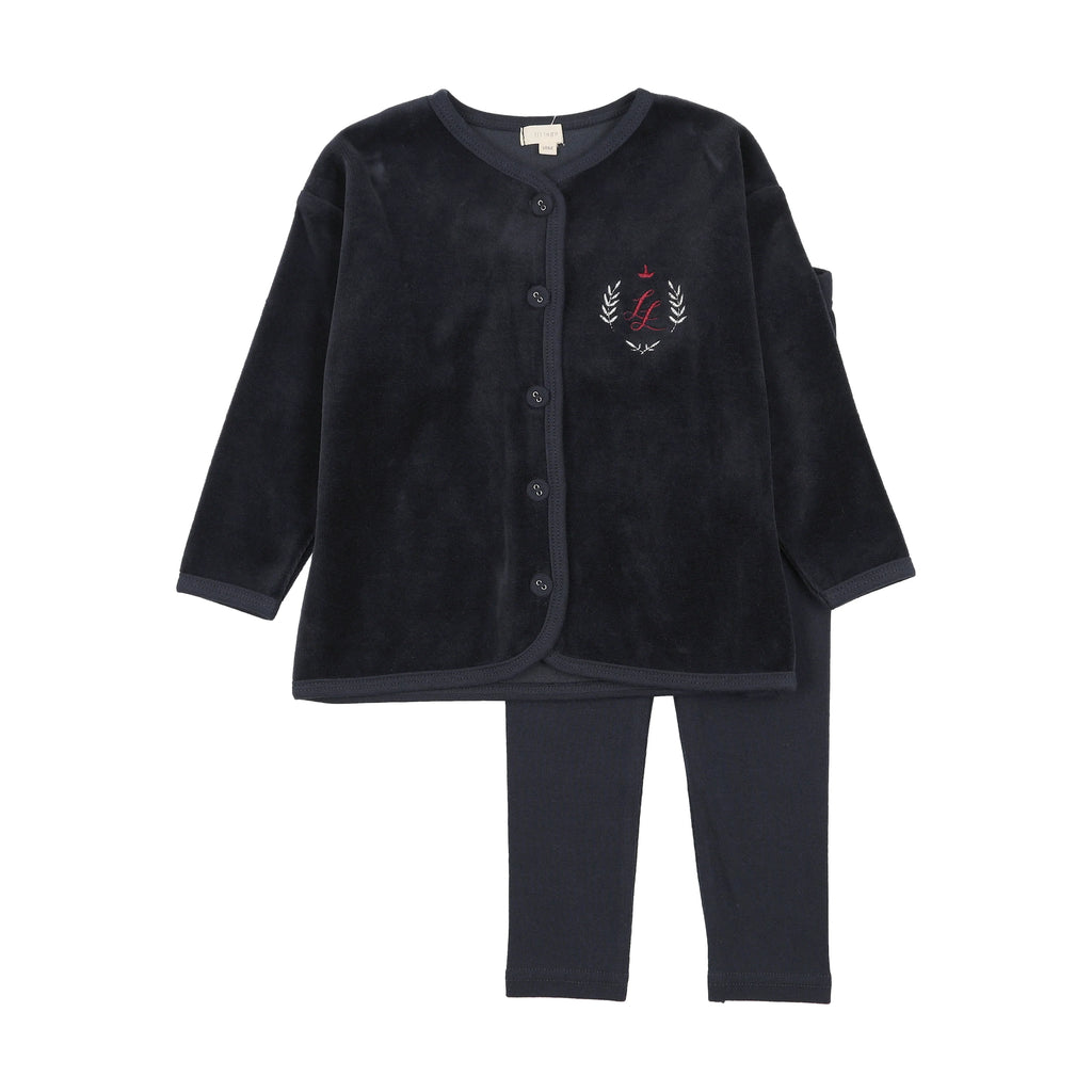 Lil Legs Velour Crest Lounge Set - FW26 -
