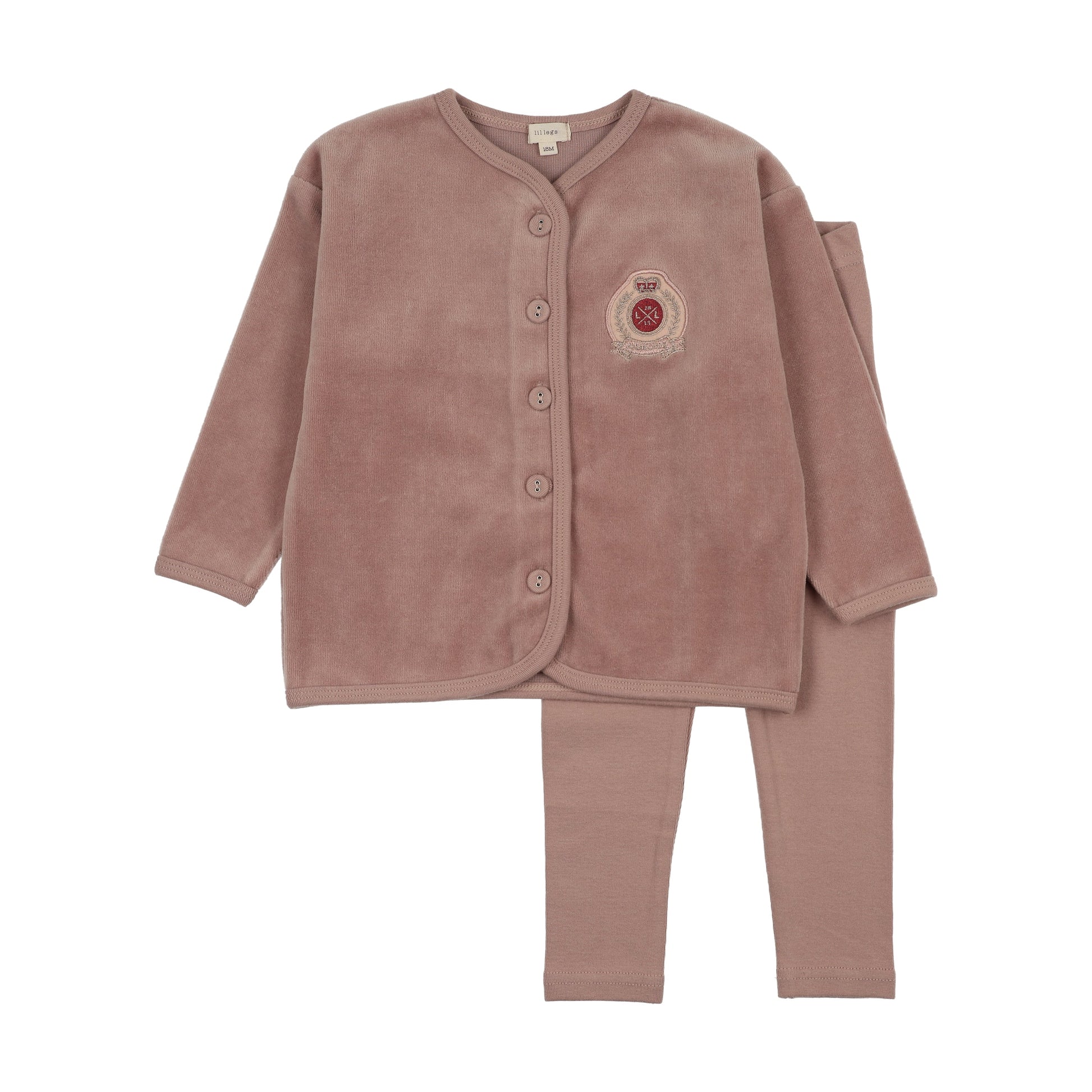 Lil Legs Velour Crest Lounge Set - FW26 -