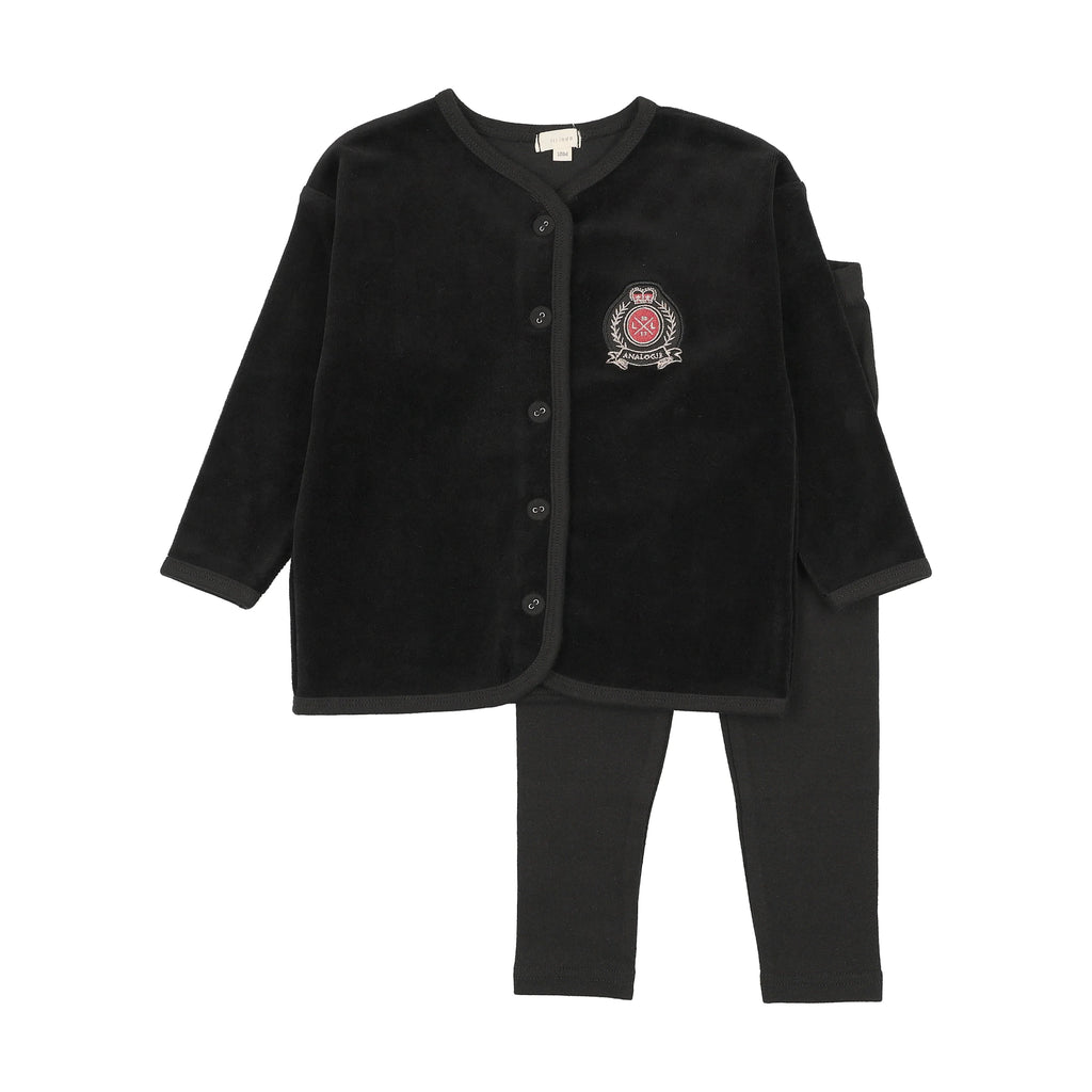 Lil Legs Velour Crest Lounge Set - FW26 -