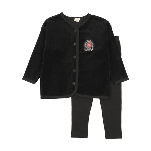 Lil Legs Velour Crest Lounge Set - FW26 -