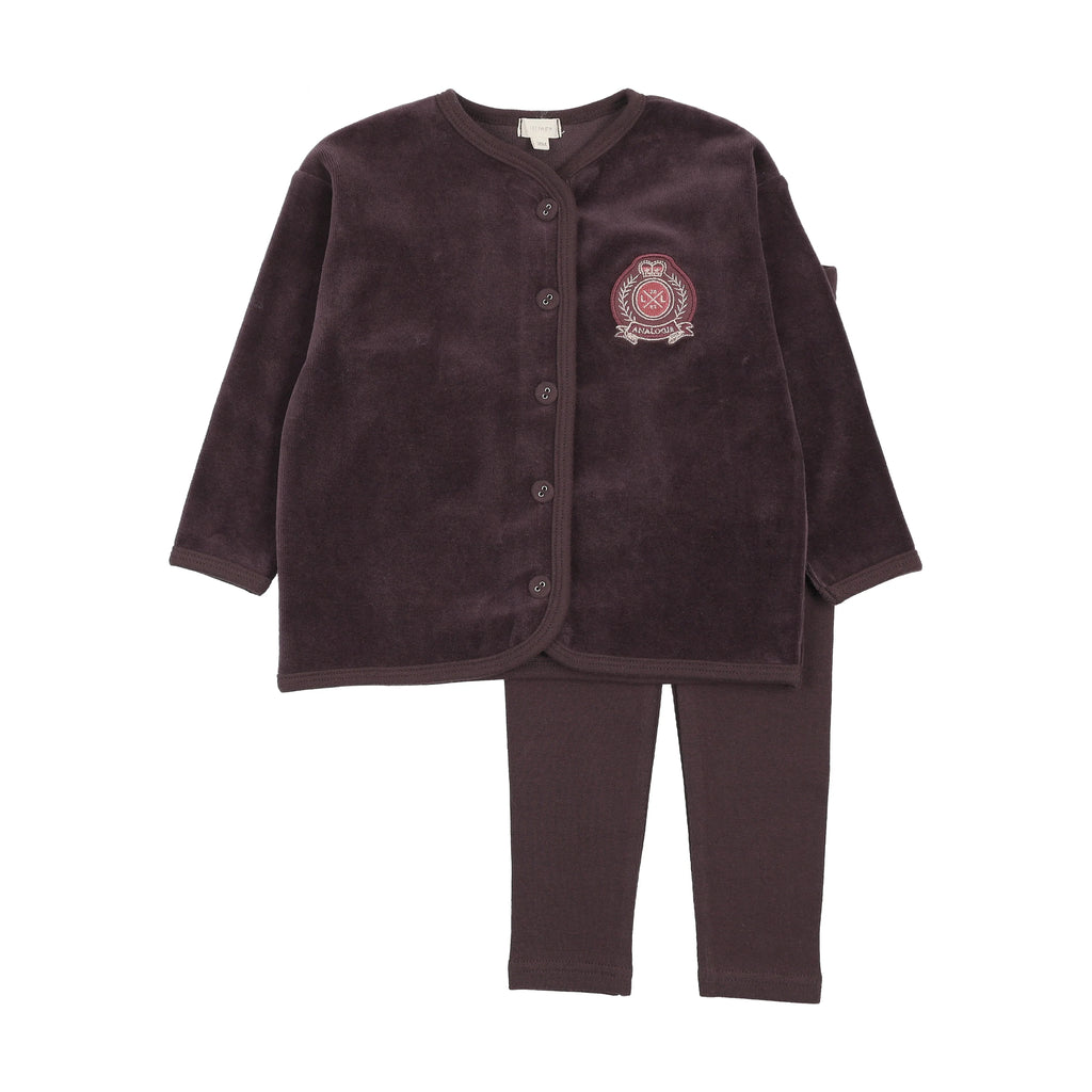 Lil Legs Velour Crest Lounge Set - FW26 -