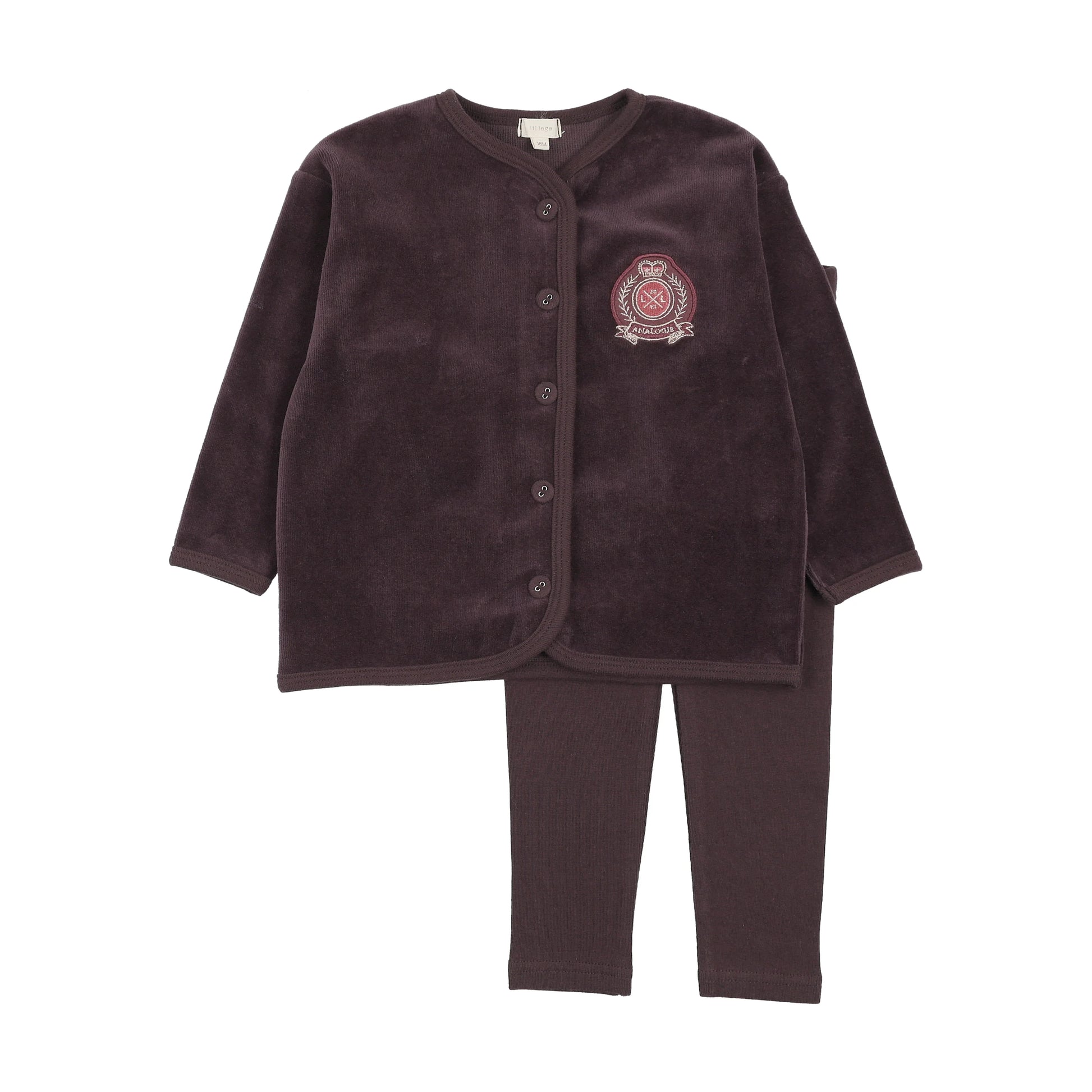 Lil Legs Velour Crest Lounge Set - FW26 -