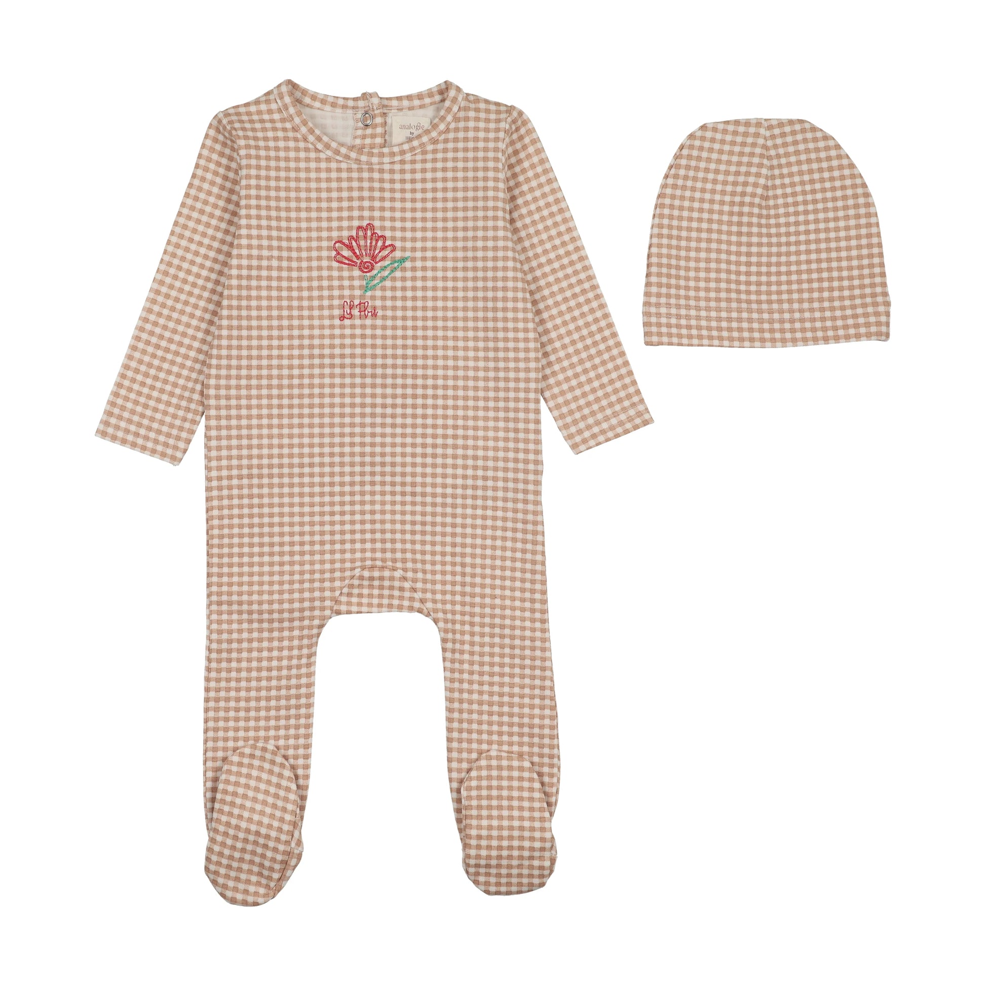 Analogie Gingham Flower Footie Set - SS26 -
