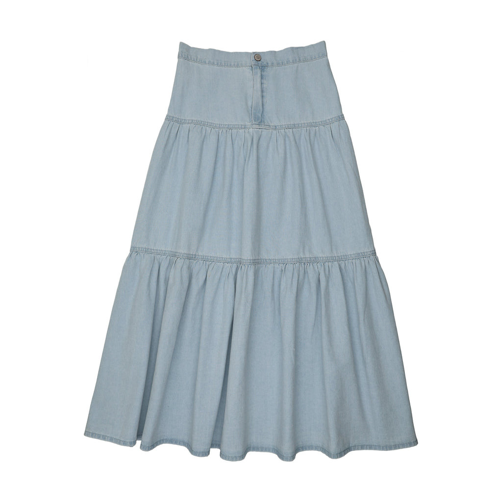 Lil Legs Denim Tiered Maxi Skirt - SS26 -