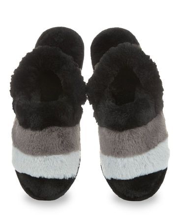 MeMoi Colorblock Fur Plush Slippers - MKS-0001 -