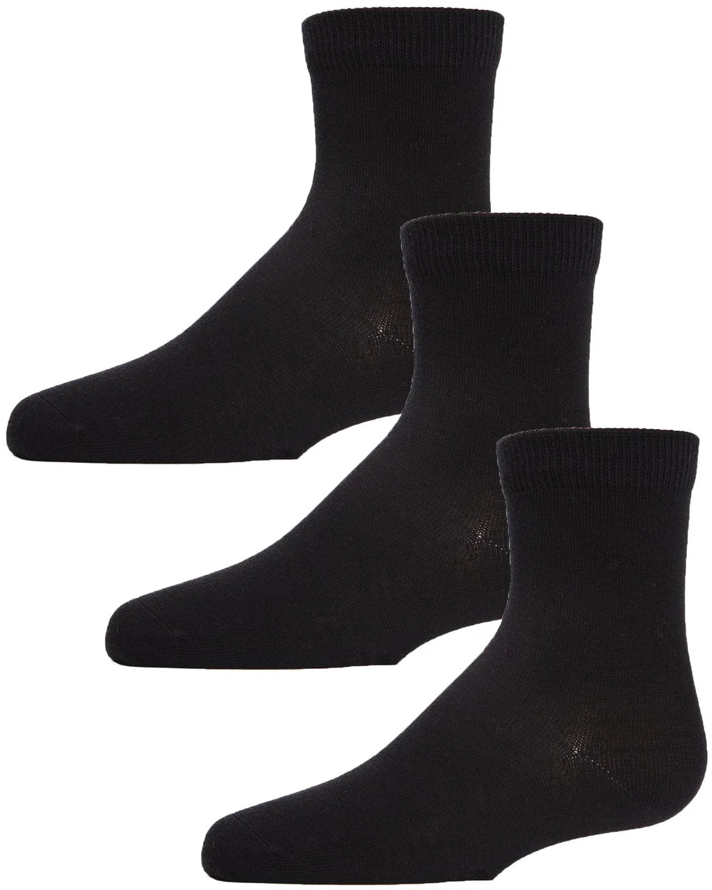 Memoi Cotton Anklets - Mid Cut - 3 Pack - MK-556 -
